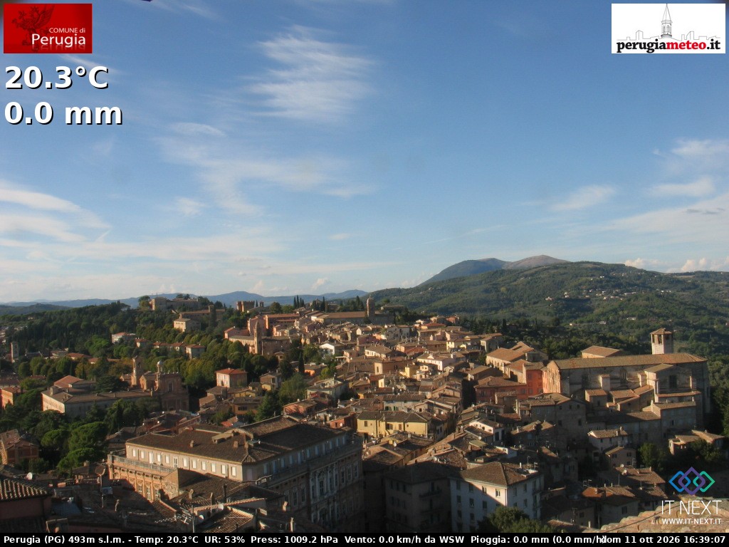 Archived image Webcam City of Perugia - Umbria