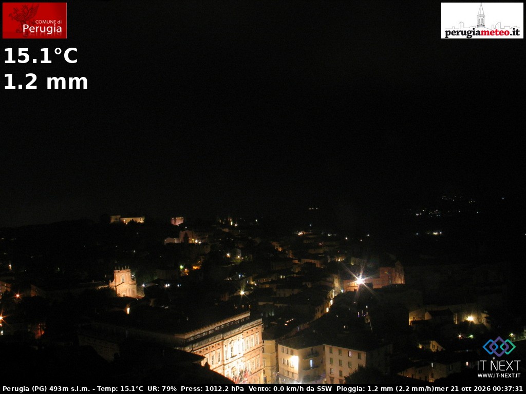 Archived image Webcam City of Perugia - Umbria