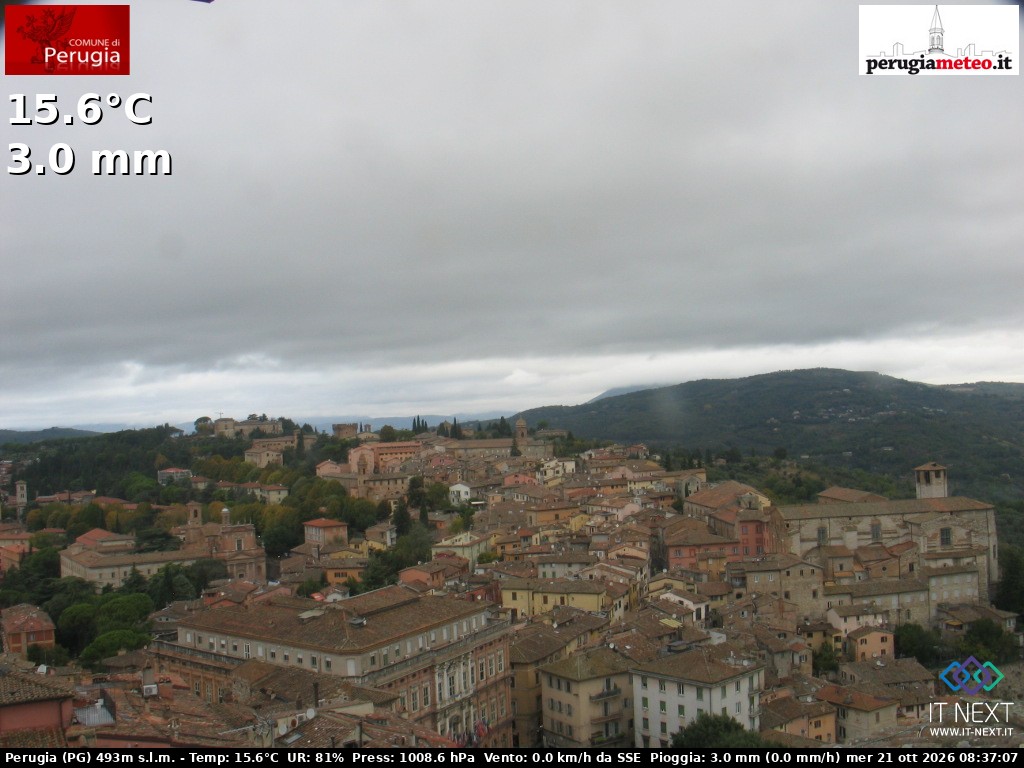 Archived image Webcam City of Perugia - Umbria