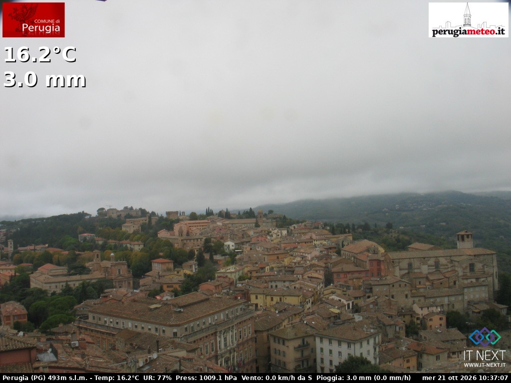Archived image Webcam City of Perugia - Umbria