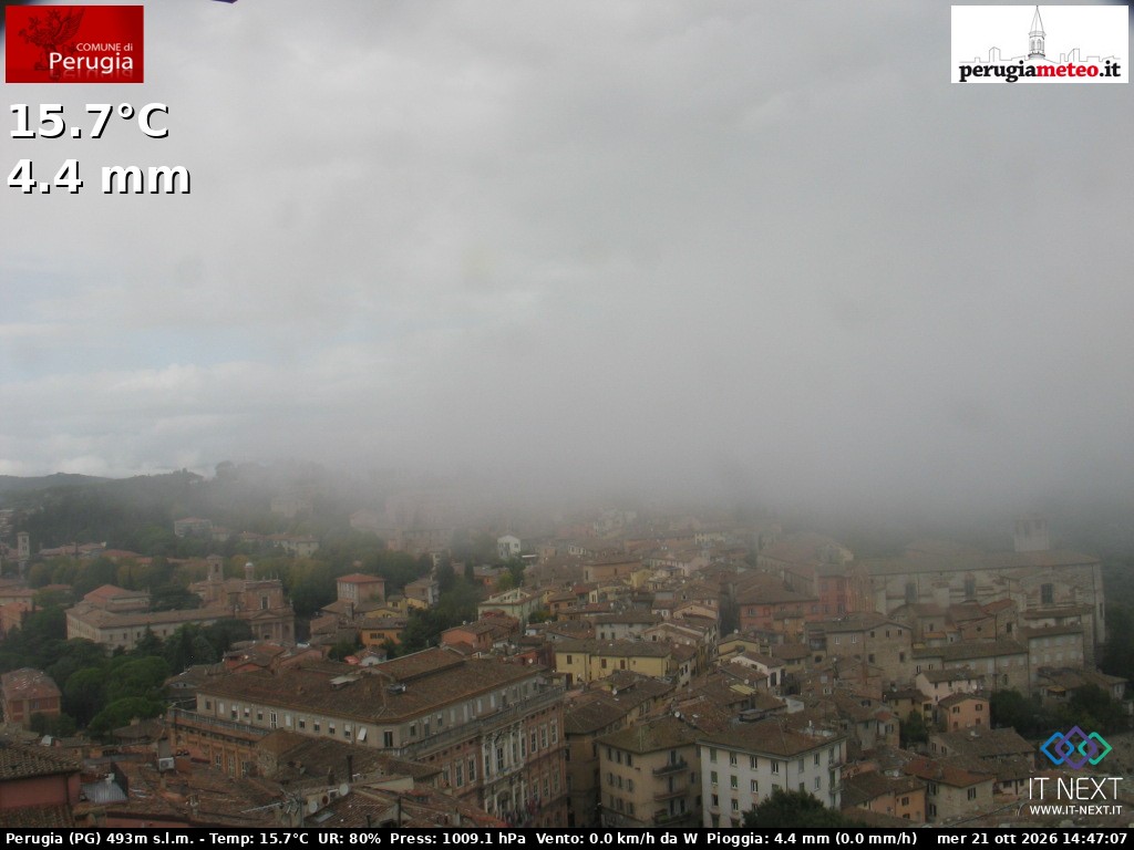 Archived image Webcam City of Perugia - Umbria