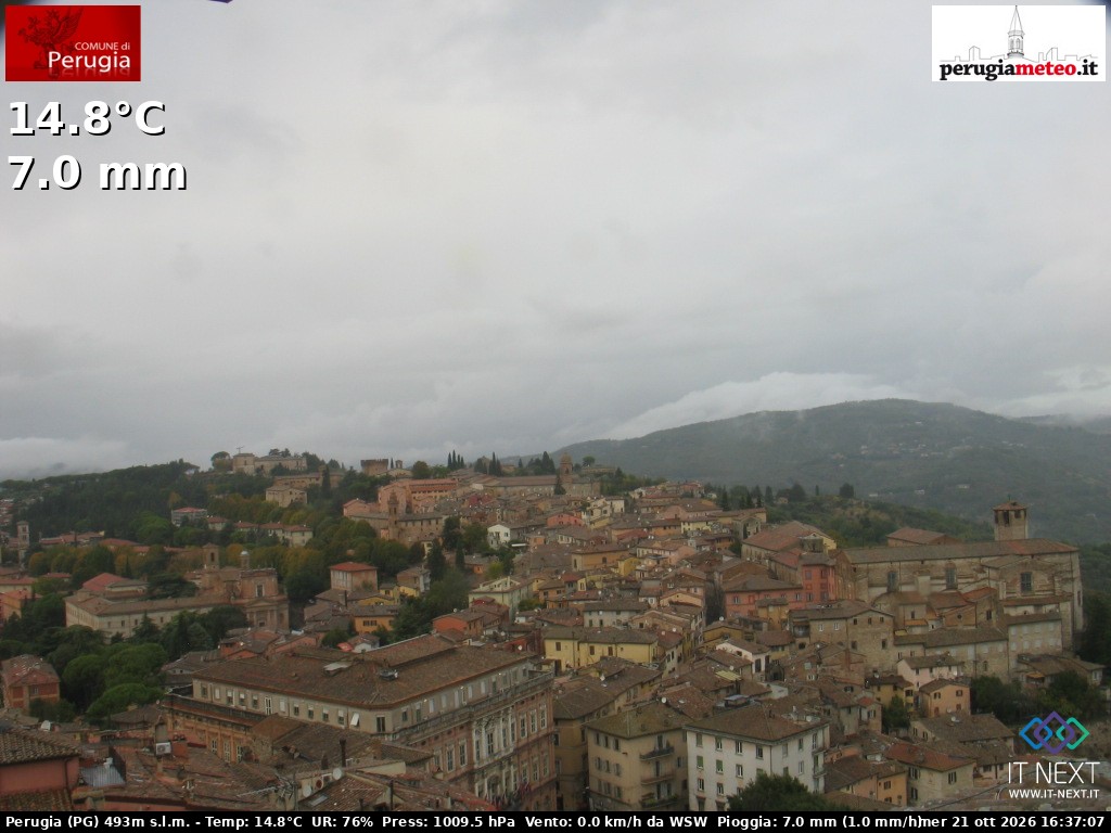 Archived image Webcam City of Perugia - Umbria