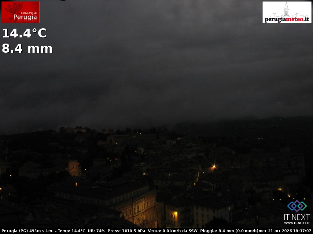 Archived image Webcam City of Perugia - Umbria