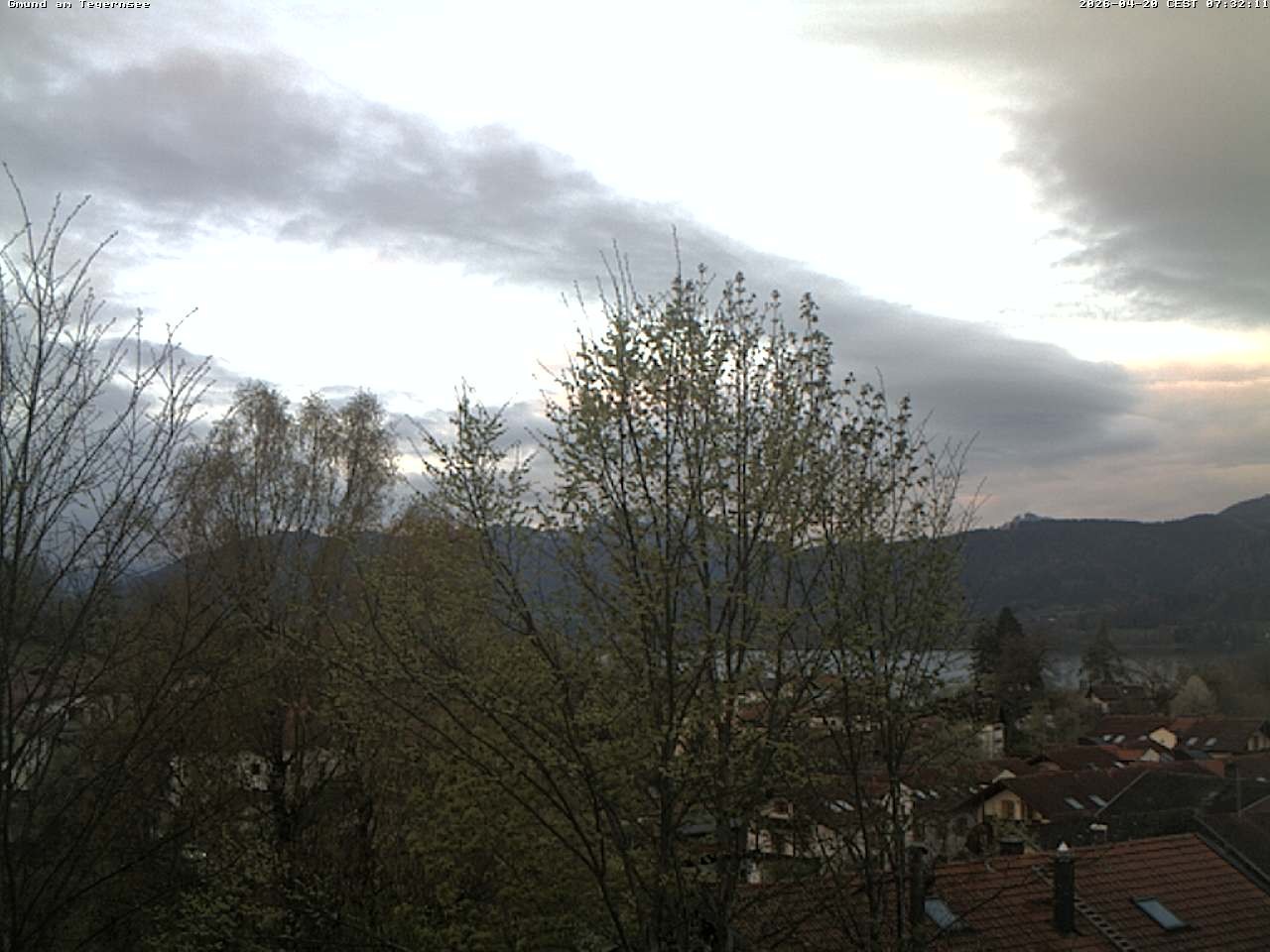 Archived image Webcam Gmund - Tegernsee - View to the South
