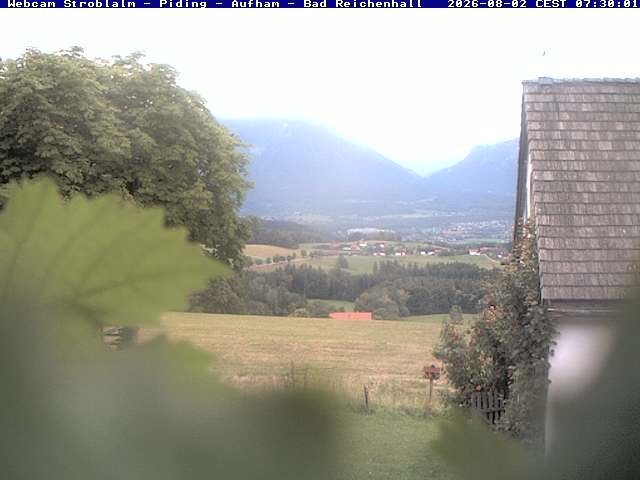 Archived image Webcam Strobalm - View of Piding and Bad Reichenhall