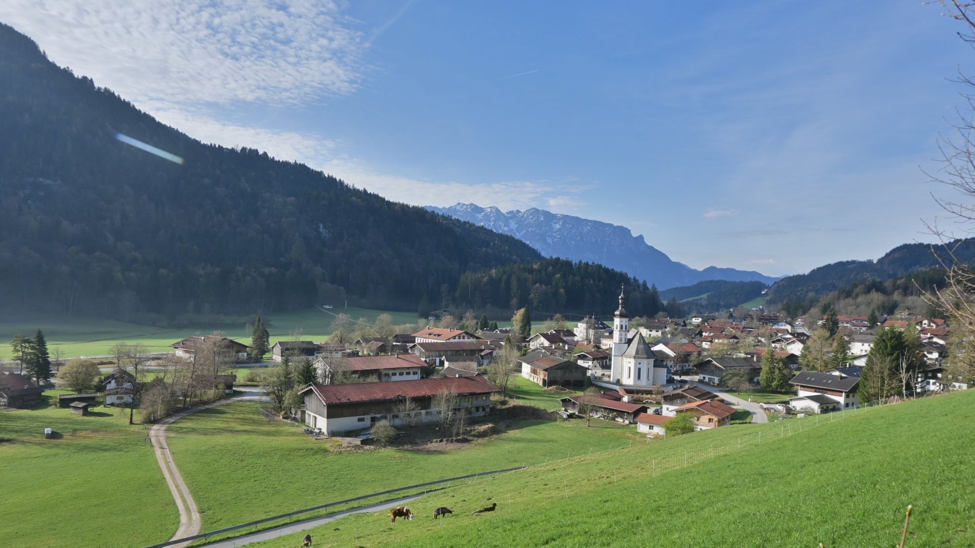 Archiv Foto Webcam Sachrang-Blick über Bergsteigerdorf