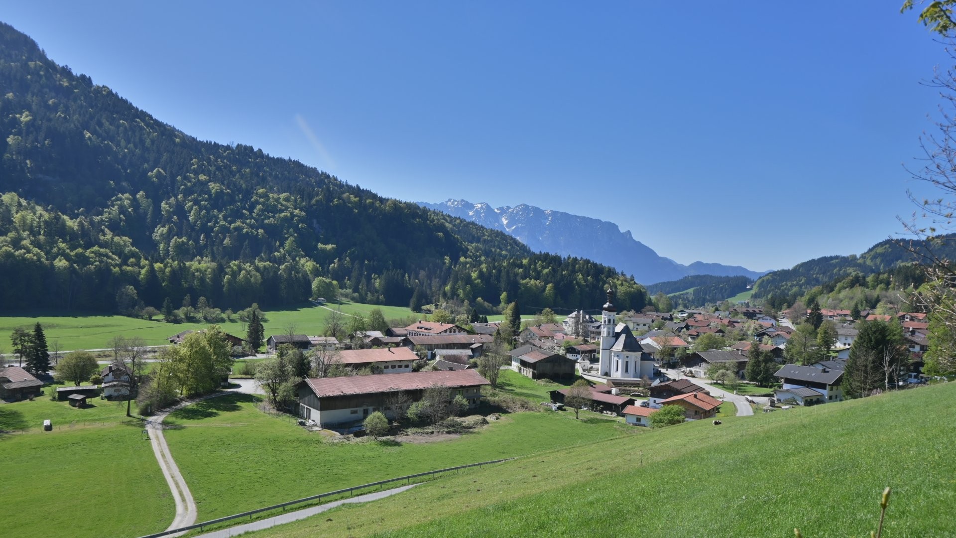 Archiv Foto Webcam Sachrang-Blick über Bergsteigerdorf