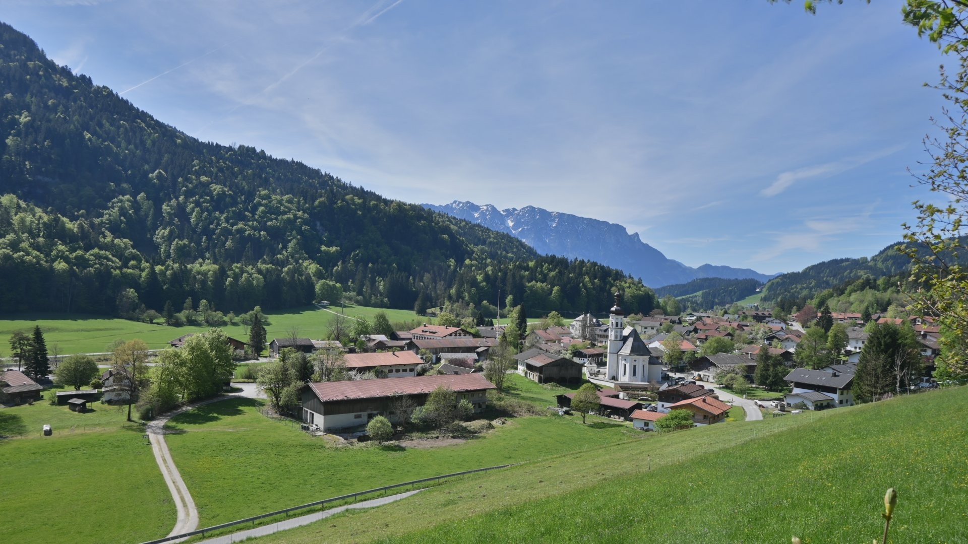 Archiv Foto Webcam Sachrang-Blick über Bergsteigerdorf