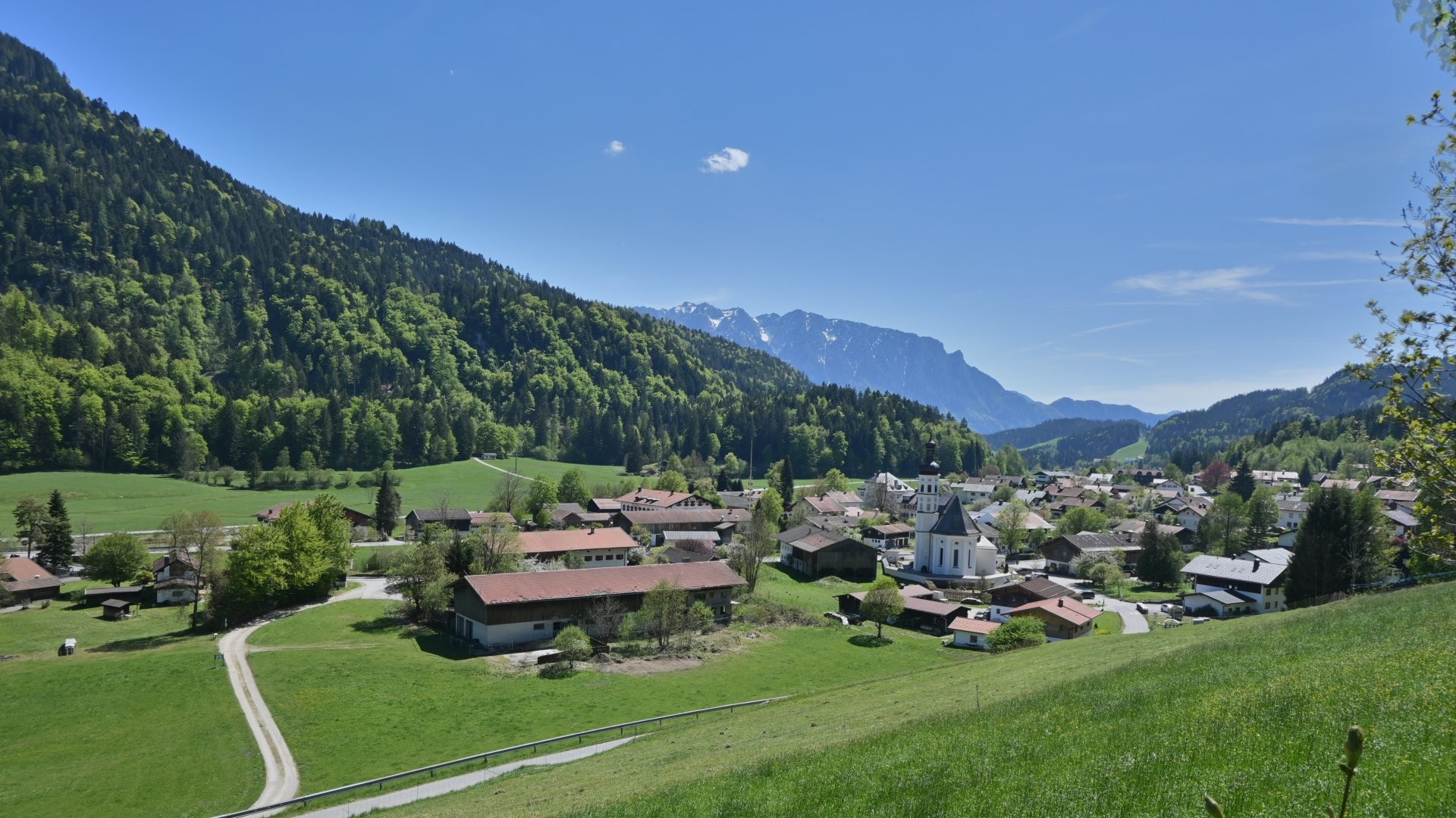 Archiv Foto Webcam Sachrang-Blick über Bergsteigerdorf
