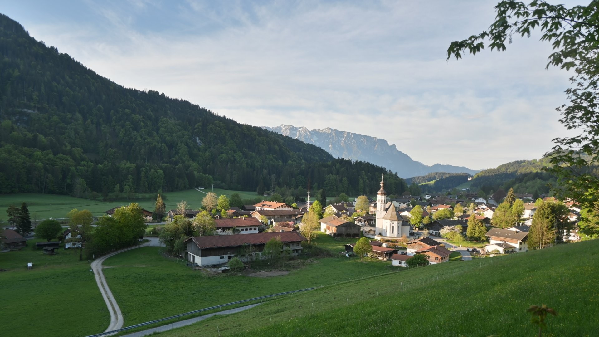 Archiv Foto Webcam Sachrang-Blick über Bergsteigerdorf