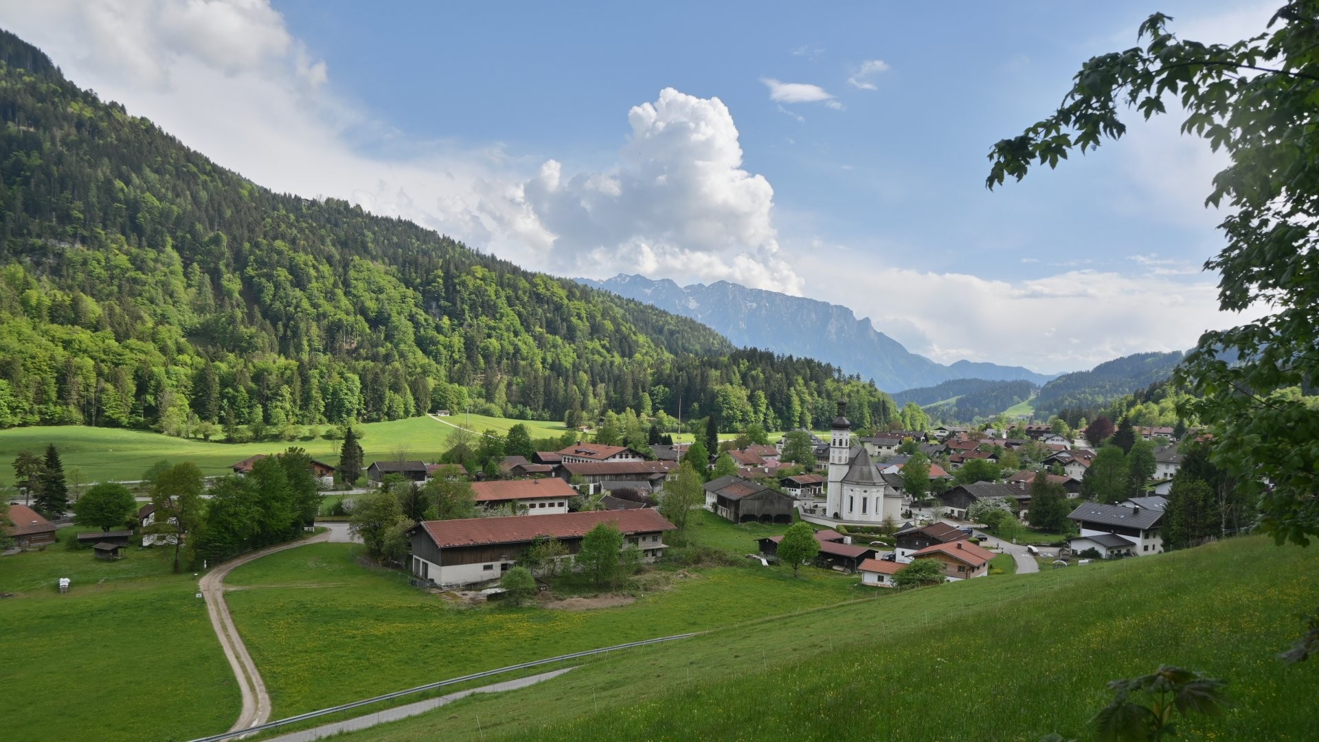 Archiv Foto Webcam Sachrang-Blick über Bergsteigerdorf
