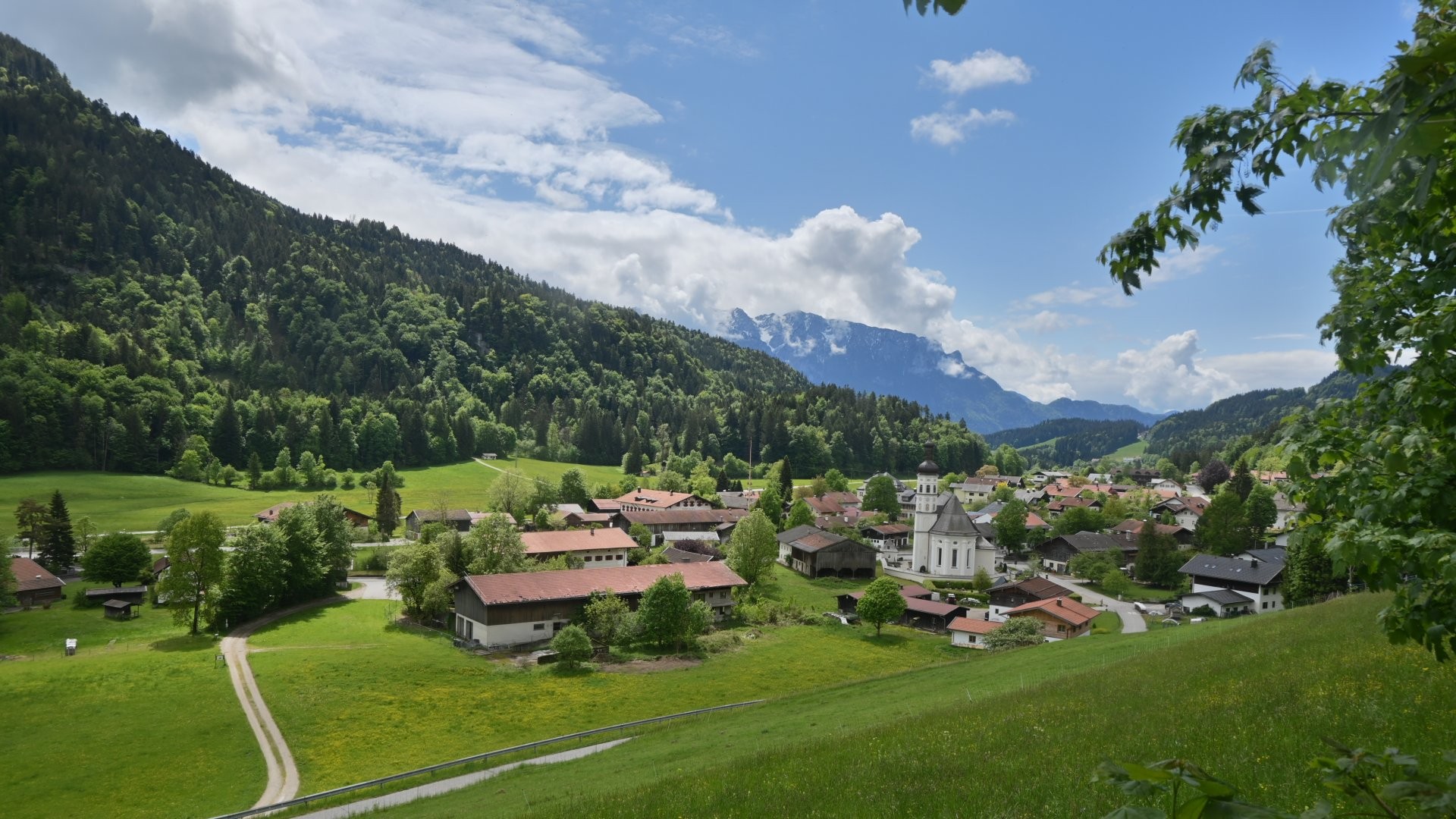 Archiv Foto Webcam Sachrang-Blick über Bergsteigerdorf