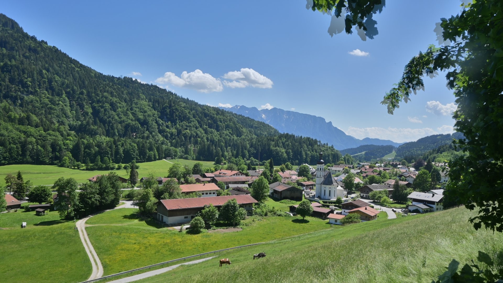 Archiv Foto Webcam Sachrang-Blick über Bergsteigerdorf