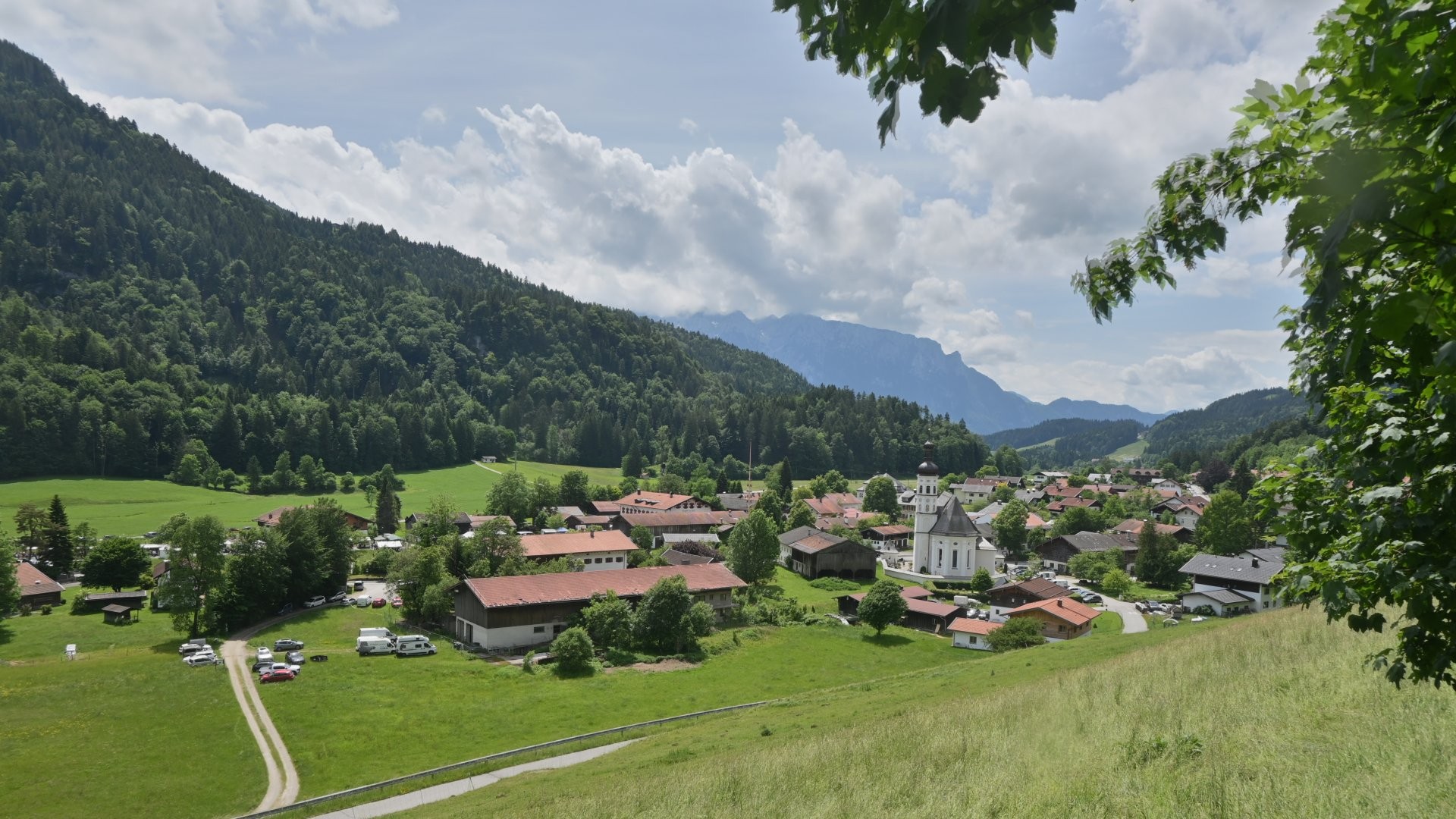Archiv Foto Webcam Sachrang-Blick über Bergsteigerdorf