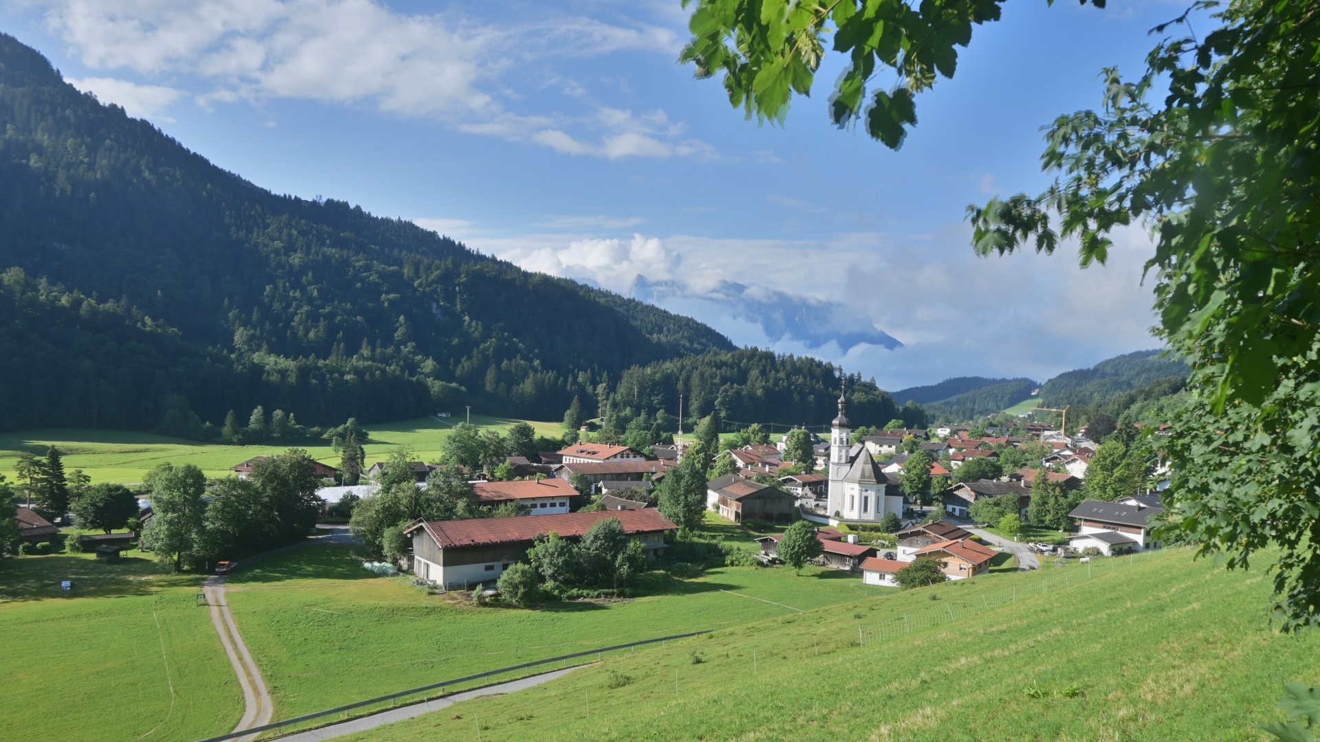 Archiv Foto Webcam Sachrang-Blick über Bergsteigerdorf