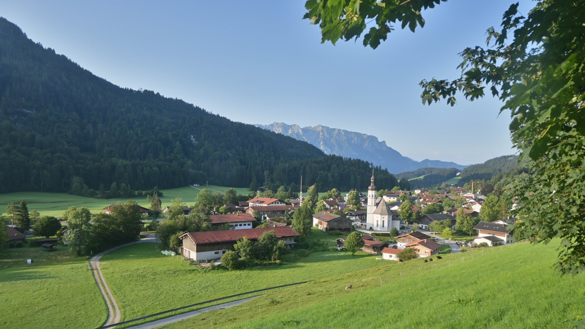 Archiv Foto Webcam Sachrang-Blick über Bergsteigerdorf