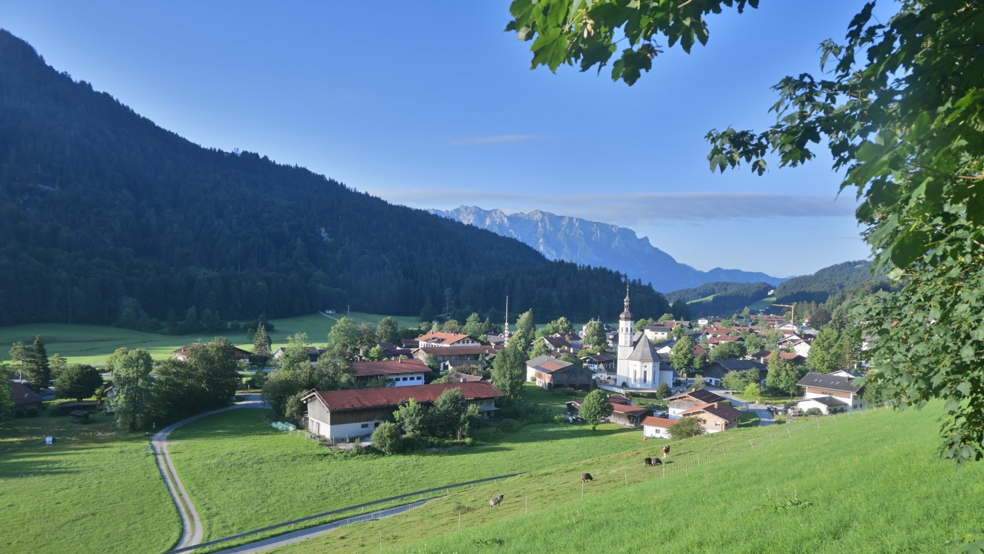 Archiv Foto Webcam Sachrang-Blick über Bergsteigerdorf