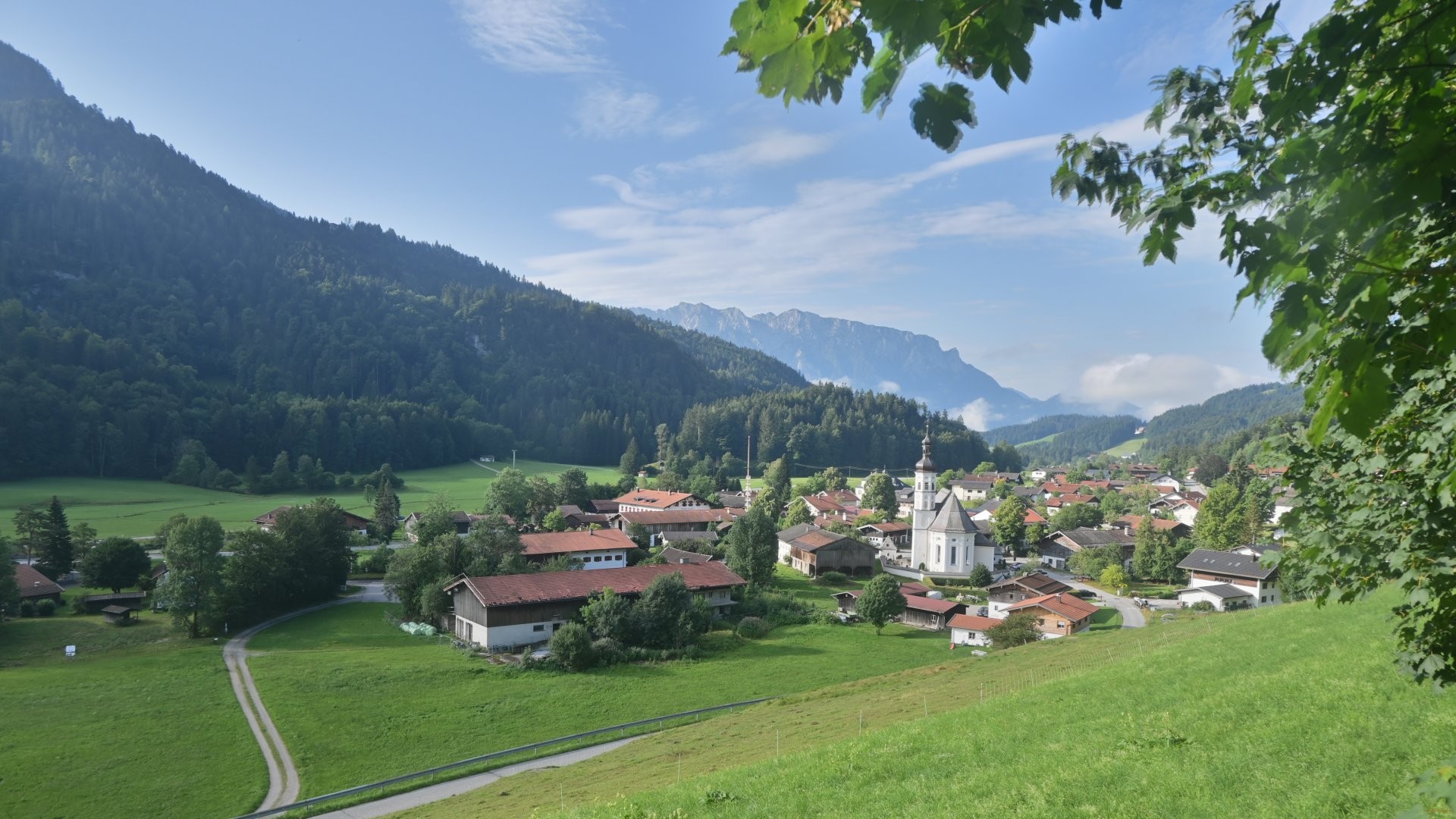 Archiv Foto Webcam Sachrang-Blick über Bergsteigerdorf