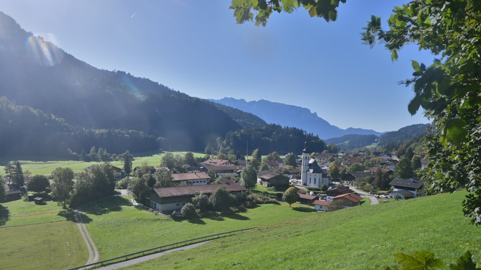 Archiv Foto Webcam Sachrang-Blick über Bergsteigerdorf