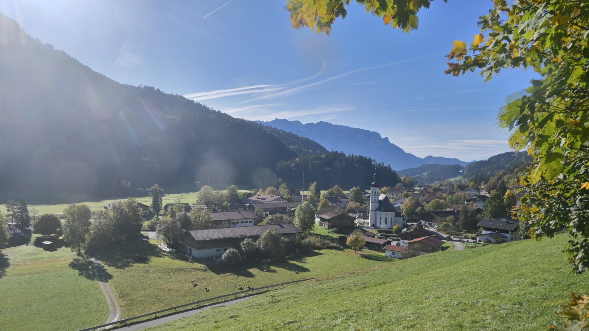 Archiv Foto Webcam Sachrang-Blick über Bergsteigerdorf