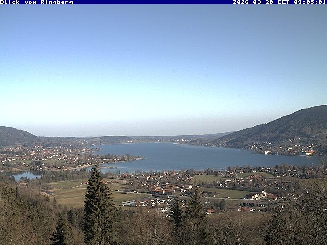Archiv Foto Webcam Blick vom Schloss Ringberg auf den Tegernsee