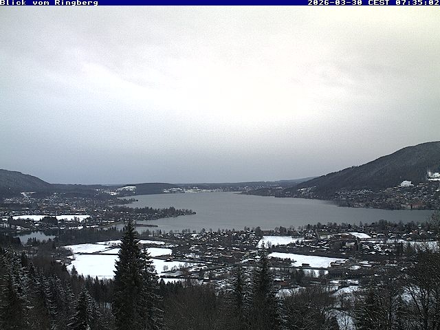 Archiv Foto Webcam Blick vom Schloss Ringberg auf den Tegernsee