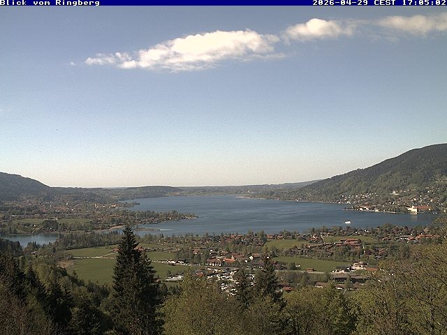 Archiv Foto Webcam Blick vom Schloss Ringberg auf den Tegernsee