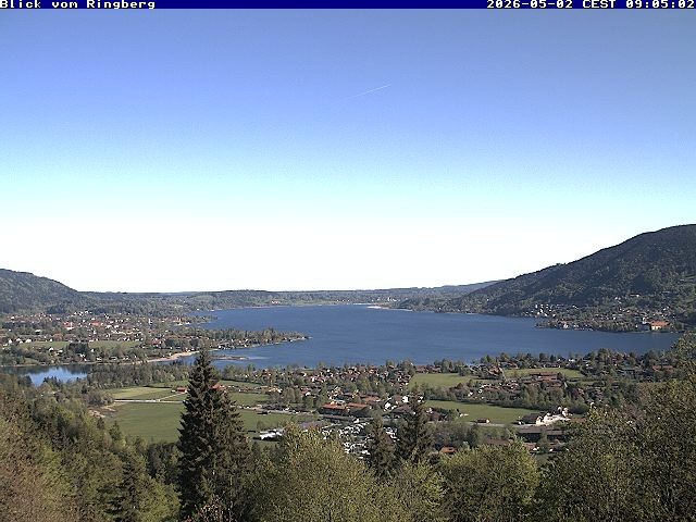 Archiv Foto Webcam Blick vom Schloss Ringberg auf den Tegernsee