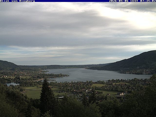 Archiv Foto Webcam Blick vom Schloss Ringberg auf den Tegernsee