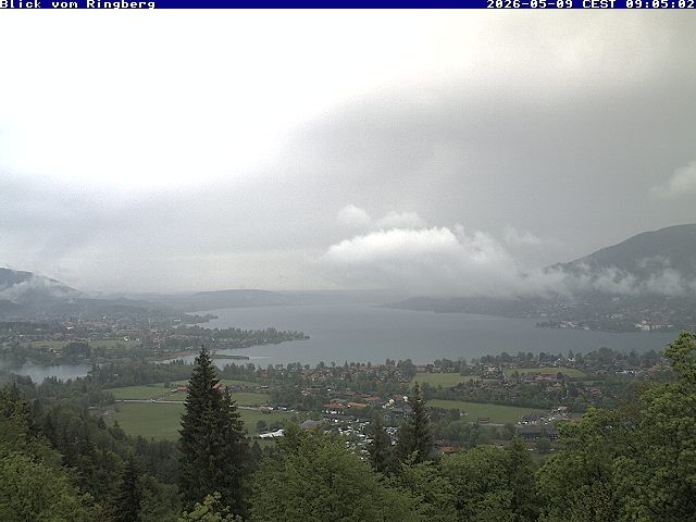 Archiv Foto Webcam Blick vom Schloss Ringberg auf den Tegernsee