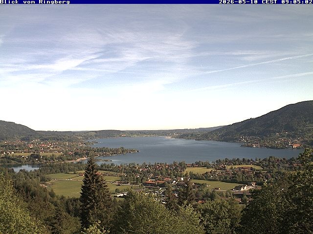 Archiv Foto Webcam Blick vom Schloss Ringberg auf den Tegernsee