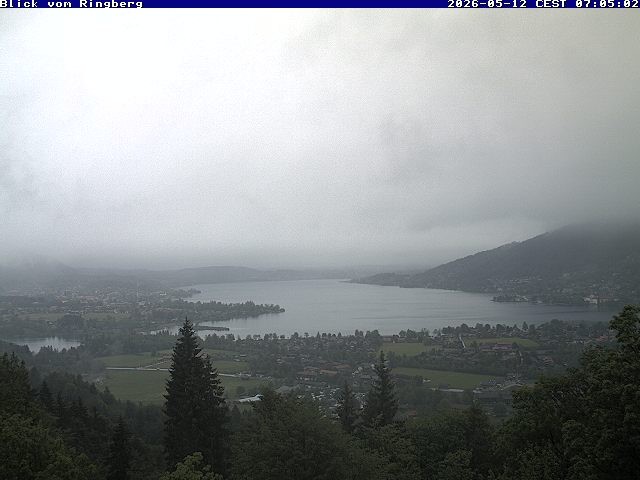 Archiv Foto Webcam Blick vom Schloss Ringberg auf den Tegernsee