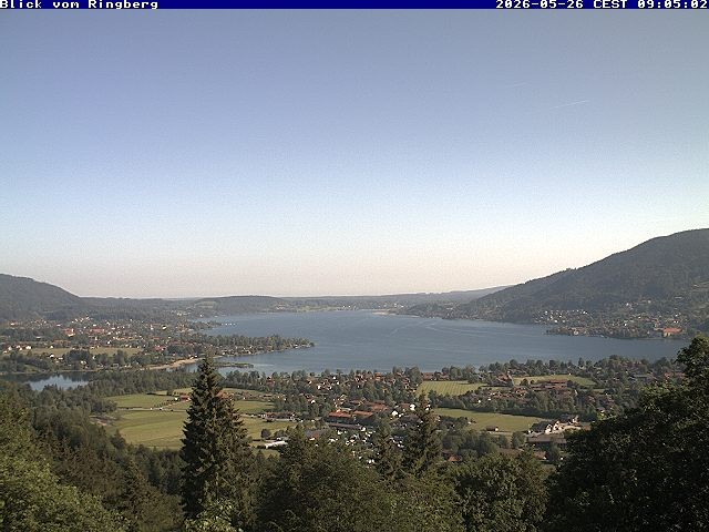Archiv Foto Webcam Blick vom Schloss Ringberg auf den Tegernsee