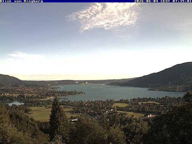 Archiv Foto Webcam Blick vom Schloss Ringberg auf den Tegernsee
