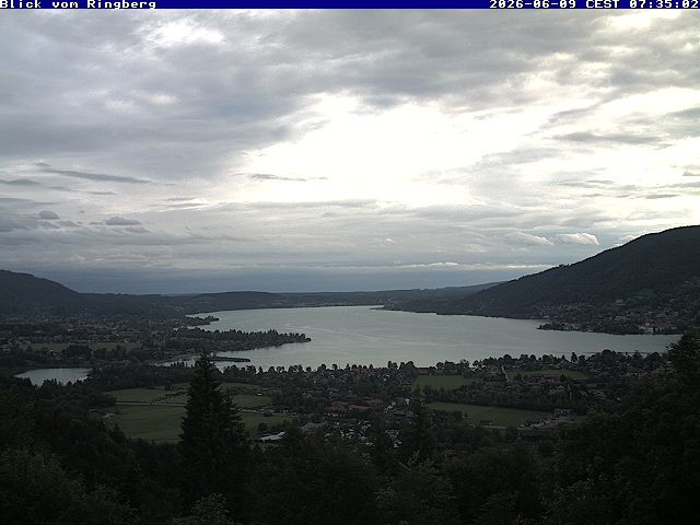Archiv Foto Webcam Blick vom Schloss Ringberg auf den Tegernsee