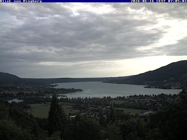 Archiv Foto Webcam Blick vom Schloss Ringberg auf den Tegernsee