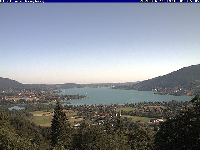 Archiv Foto Webcam Blick vom Schloss Ringberg auf den Tegernsee