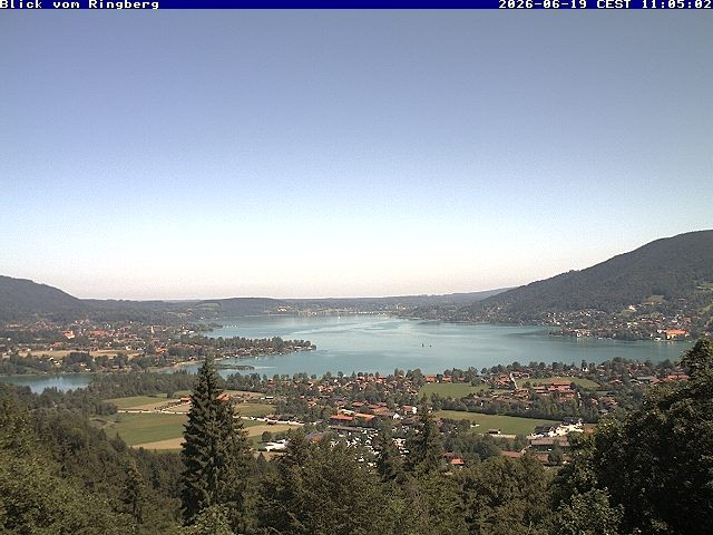 Archiv Foto Webcam Blick vom Schloss Ringberg auf den Tegernsee