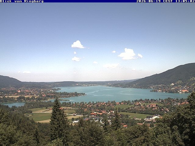Archiv Foto Webcam Blick vom Schloss Ringberg auf den Tegernsee
