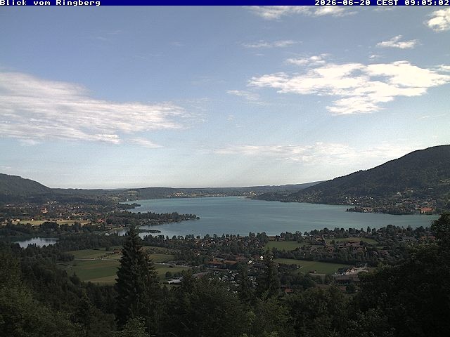 Archiv Foto Webcam Blick vom Schloss Ringberg auf den Tegernsee