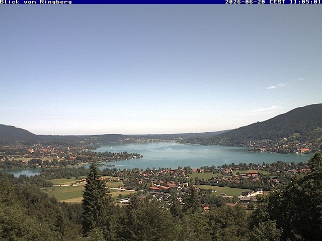 Archiv Foto Webcam Blick vom Schloss Ringberg auf den Tegernsee