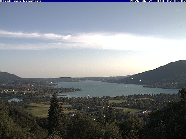 Archiv Foto Webcam Blick vom Schloss Ringberg auf den Tegernsee