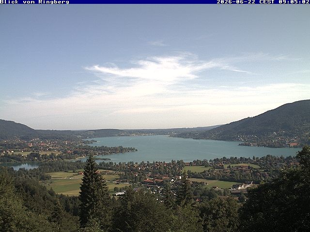 Archiv Foto Webcam Blick vom Schloss Ringberg auf den Tegernsee