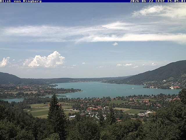 Archiv Foto Webcam Blick vom Schloss Ringberg auf den Tegernsee