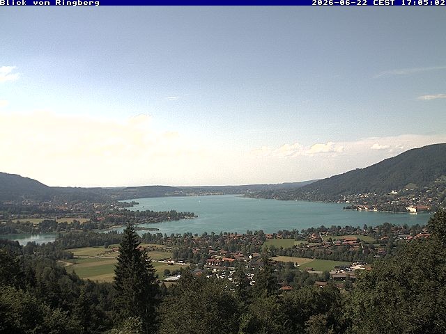 Archiv Foto Webcam Blick vom Schloss Ringberg auf den Tegernsee