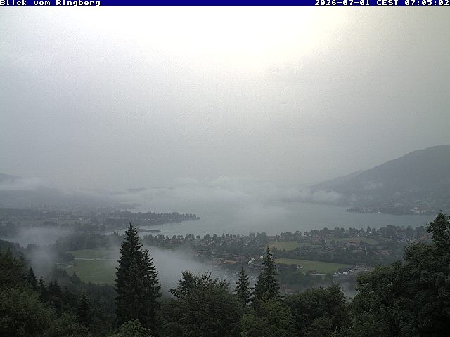 Archiv Foto Webcam Blick vom Schloss Ringberg auf den Tegernsee