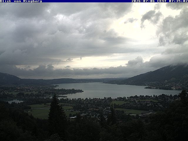 Archiv Foto Webcam Blick vom Schloss Ringberg auf den Tegernsee