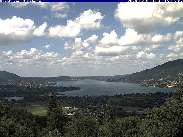 Archiv Foto Webcam Blick vom Schloss Ringberg auf den Tegernsee