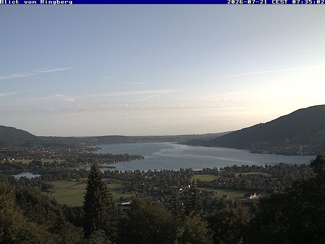 Archiv Foto Webcam Blick vom Schloss Ringberg auf den Tegernsee