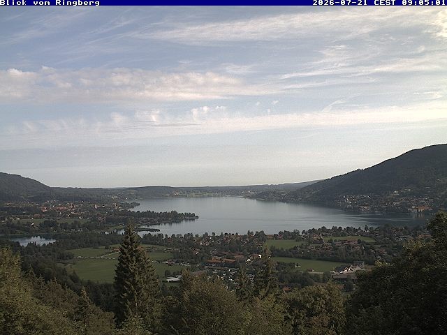 Archiv Foto Webcam Blick vom Schloss Ringberg auf den Tegernsee